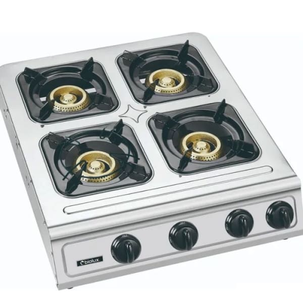 Plaque à gaz BIOLUX 4 feux inox (M.6050X) Plaque à gaz BIOLUX 4 feux inox (M.6050X)